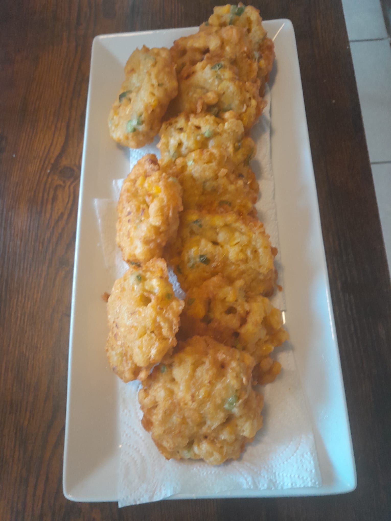 Golden sweetcorn fritters from Elis’s kitchen