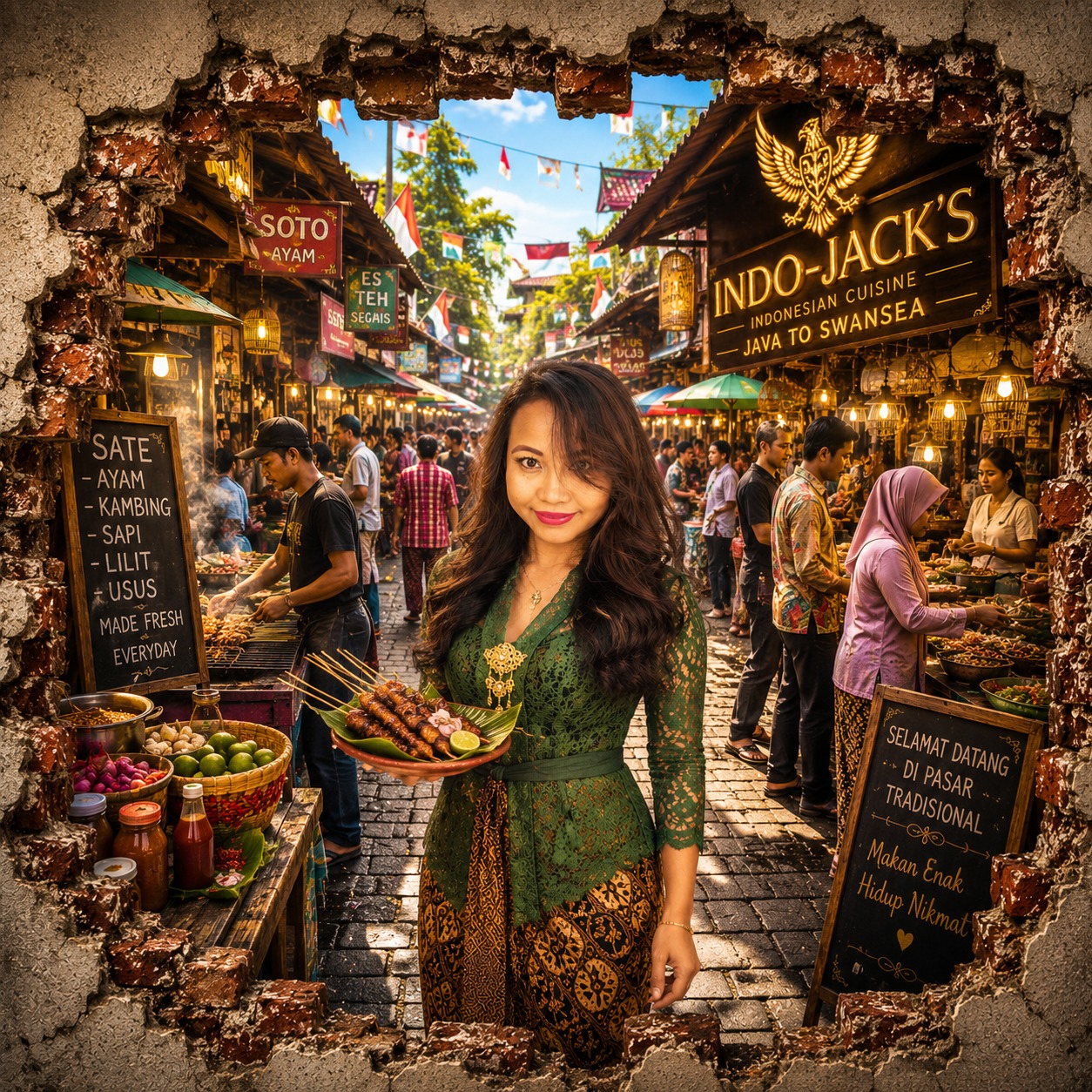 Market-inspired Indo-Jacks portrait artwork